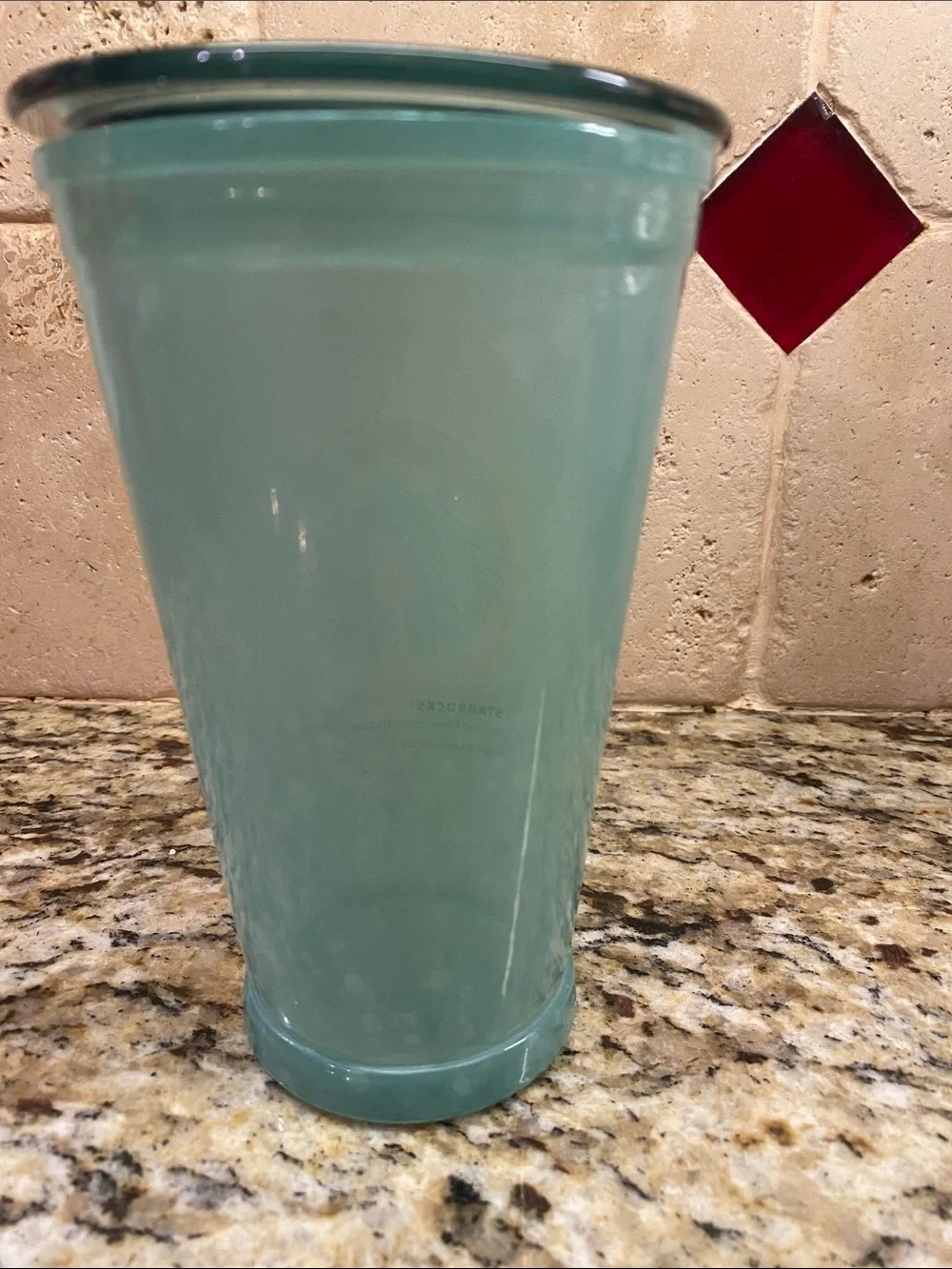 Starbucks RecyGreen Glass Tumbler With Lid, 16oz Glass Cold Beverage